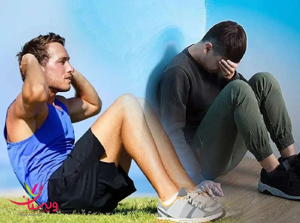  مقایسه دو جوان ورزشکار و افسرده در کنار هم تاثیر ورزش بر افسردگی 