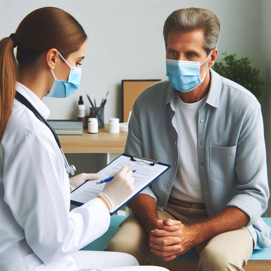 مراجعه به متخصص پزشک در حال صحبت با بیمار