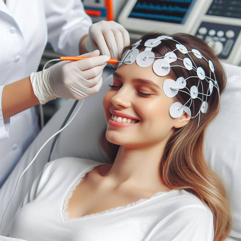 نوار مغز در کلینیک ویستان از خانمی در کلینیک ویستان، نوار مغزی گرفته می شود