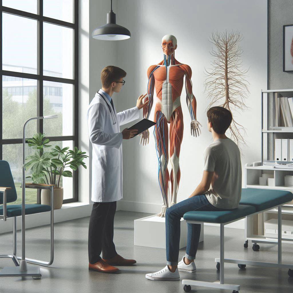 صحبت پزشک با بیمار و توصیه های مهم برای کاهش درد پزشک نکات مهم را برای کاهش درد در هنگام نوار عصب، برای بیمار توضیح می دهد