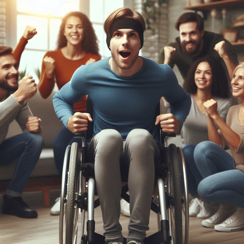 ابتلا به ام اس به دلیل ژنتیک مرد مبتلا به ام اس روی ولیچر، به همراه دوستانش