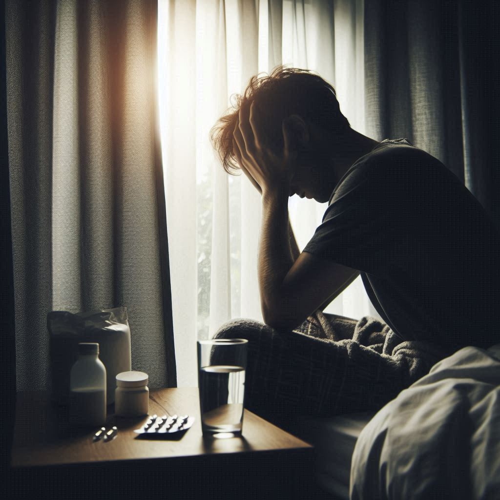 تاثیر استرس بر میگرن آقایی به دلیل میگرن و استرس، دچار سردرد شده است