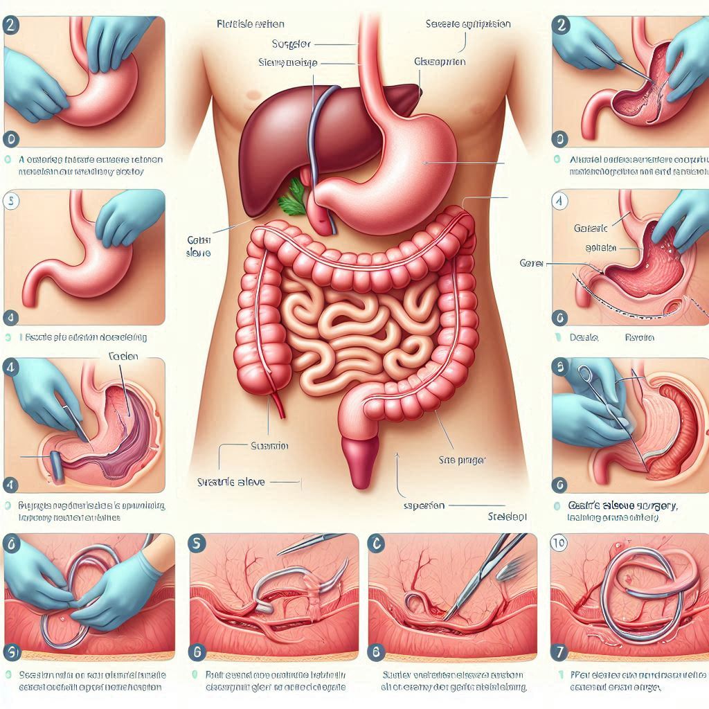 مراحل انجام عمل اسلیو معده مراحل اسلیو معده در افراد