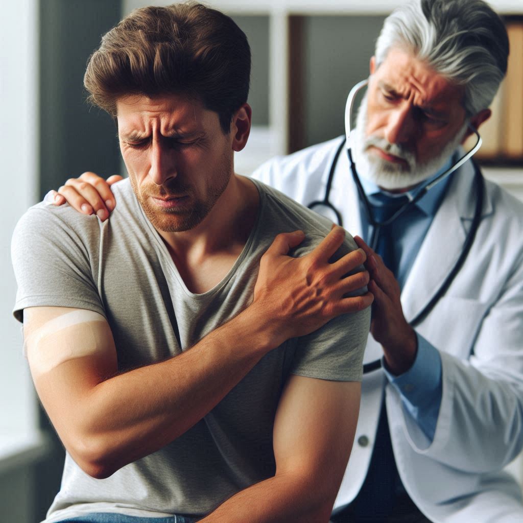 مراجعه به متخصص برای درمان شانه یخ زده درمان شانه یخ زده توسط پزشک