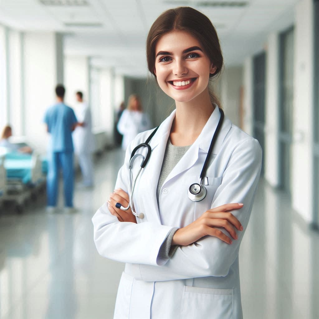 مراجعه به بهترین متخصص برای درمان شانه یخ زده متخصص در حال لبخند زدن