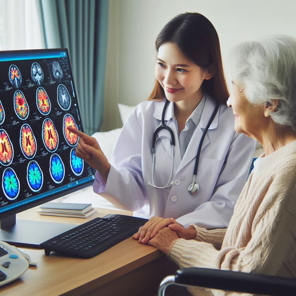 انتخاب بهترین متخصص مغز و اعصاب برای مدیریت آلزایمر پزشک در حال صحبت با بیمار
